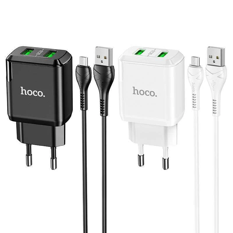 

МЗП HOCO N6 QC3.0 (2USB/3A) + USB - MicroUSB