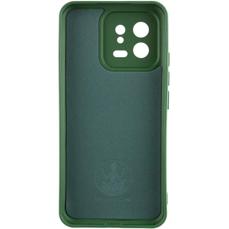 Кольоровий силіконовий чохол GETMAN із закритою камерою для Xiaomi 13 Pro – Зелений / Dark green. Фото 3 з 6