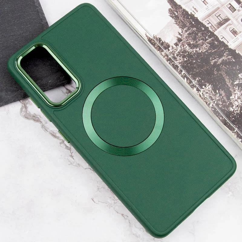 TPU чохол Bonbon з металевими кнопками та MagSafe на Samsung Galaxy A35 – Зелений / Pine green. Фото 7 з 10