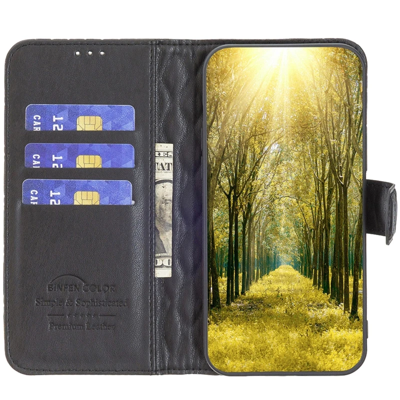 Кожаный чехол-книжка Sweet Line для Xiaomi Redmi Note 15 Pro 5G – Black. Фото 4 из 4