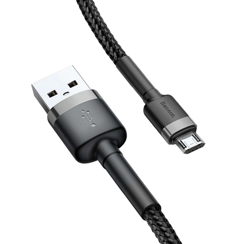 Дата кабель Baseus Cafule MicroUSB Cable 2.4A (1m) – Серый / Черный. Фото 2 из 5
