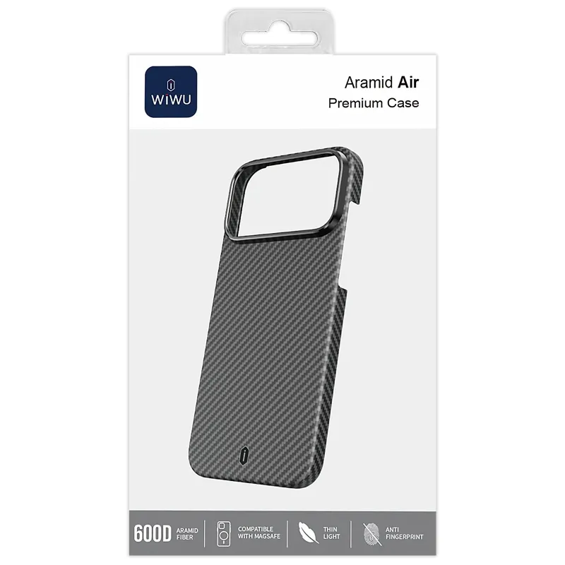 Арамідний чохол WiWU Aramid Air series для Apple iPhone 17 Pro (6.3") – Black. Фото 6 з 6
