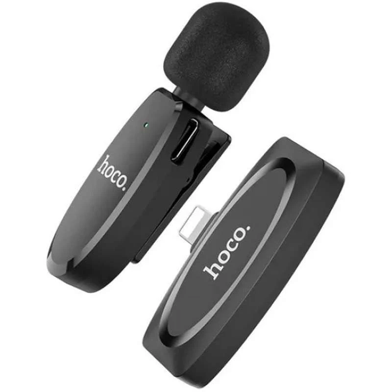Петличний бездротовий мікрофон Hoco L15 Crystal lightning – Black. Фото 2 з 6