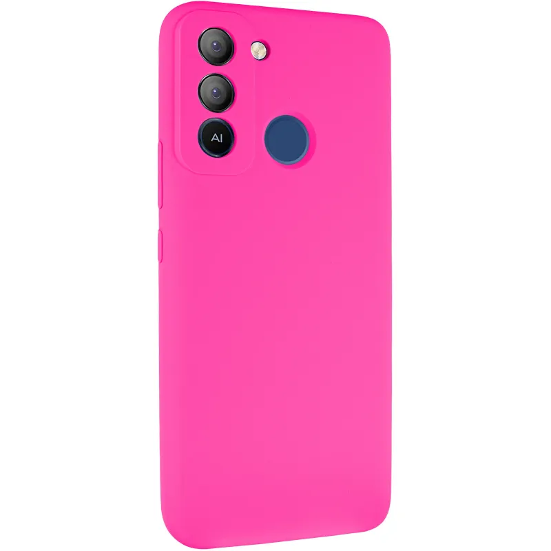 Чехол Silicone Case Lakshmi Premium з закритою камерою на TECNO Pop 5 LTE – Розовый / Barbie pink. Фото 1 из 8