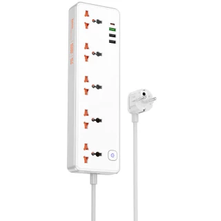 Удлинитель Hoco AC14A Rico PD30W (3USB-A/1C/5xSocket) (1.5m) фото 1 Удлинитель Hoco AC14A Rico PD30W (3USB-A/1C/5xSocket) (1.5m) фото 1 из 1