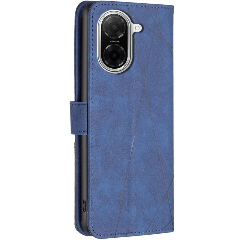 Шкіряний чохол-книжка Geometric Pattern для Xiaomi POCO X8 Pro – Blue. Фото 2 з 4