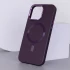 Кожаный чехол Bonbon с металлическими кнопками и MagSafe на Apple iPhone 15 (6.1") – Фиолетовый / Dark Purple. Фото 5 из 8