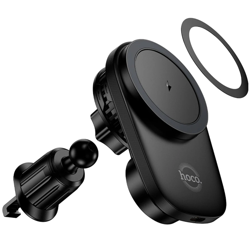 Автотримач з БЗП Hoco HW36 Electric 15W with cooler (air outlet) – Black. Фото 4 з 6