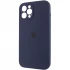 Чехол Silicone Case с защитой камеры для Apple iPhone 12 Pro (6.1") – Темно-синий / Midnight blue. Фото 4 из 7