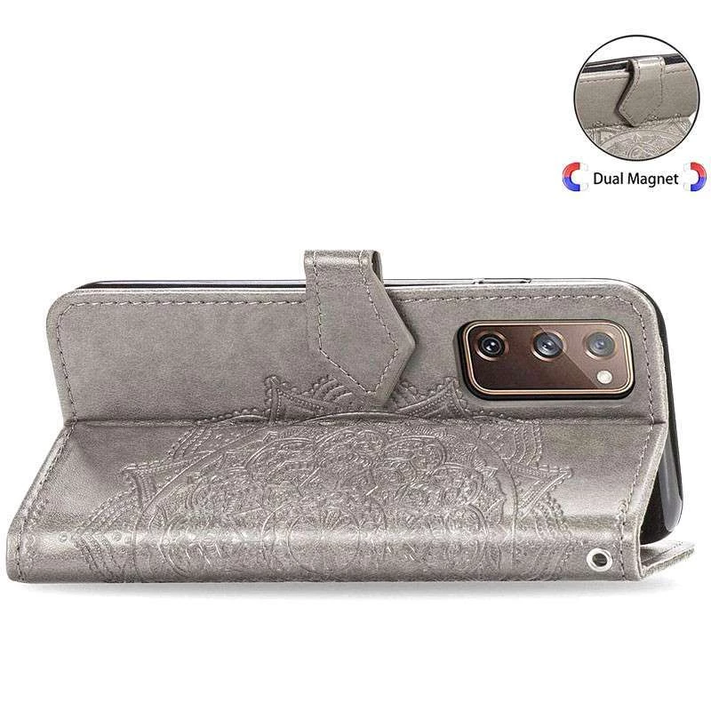 Шкіряний чохол-книжка Art Case з візитницею для Samsung Galaxy S20 FE – Сірий. Фото 5 з 6