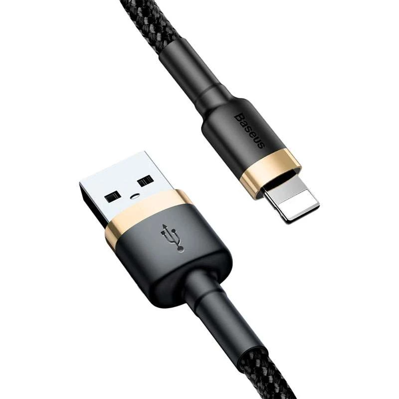 Дата кабель Baseus Cafule Lightning Cable 1.5A (2m) – Золотий / Чорний. Фото 1 з 5
