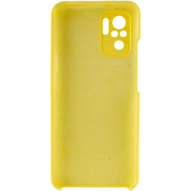 Чохол Silicone Case Premium з закритим низом та захистом камери на Xiaomi Redmi Note 10 / Note 10s – Жовтий / Bright Yellow. Фото 2 з 4