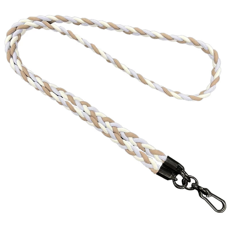 Плетенный шнурок (5мм) 120см – Camel / Purple / White. Фото 2 из 3