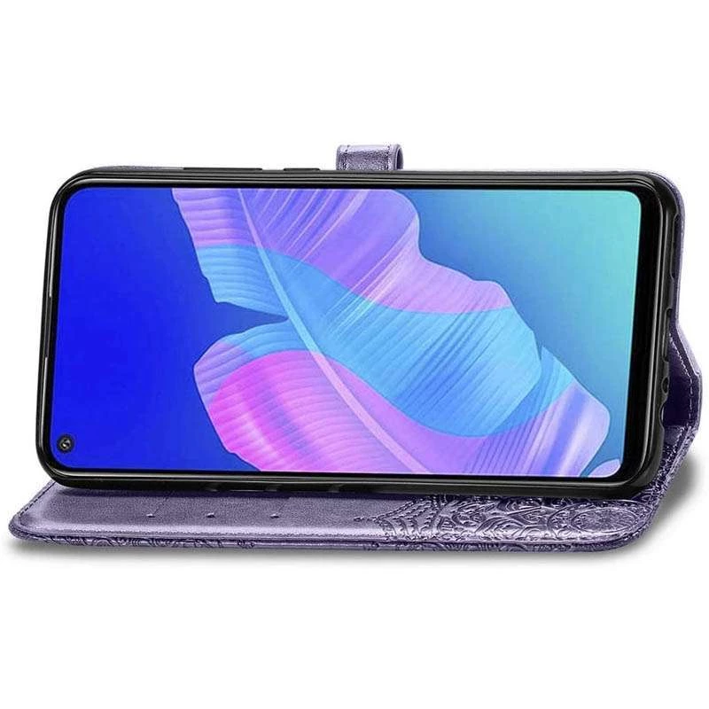 Кожаный чехол-книжка Art Case с визитницей для Oppo A31 – Фиолетовый. Фото 3 из 5