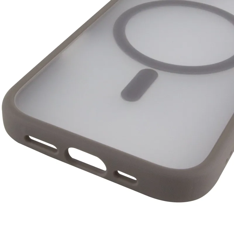 TPU+PC чехол Metal Buttons with Magnetic Fit для Apple iPhone 17 (6.3") – Серый / Grey. Фото 6 из 6