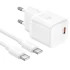 СЗУ Hoco N66 Ingenious PD35W (1USB-C) + кабель Type-C to Type-C – White. Фото 2 из 4