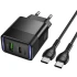 СЗУ Hoco CS112A Lounge PD30W+QC3.0 (1USB-A/1C) + кабель Type-C to Type-C – Black. Фото 5 из 5