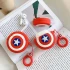 Силіконовий футляр Marvel & DC series для навушників AirPods 1/2 + кільце – Капітан Америка / Червоний. Фото 3 з 3