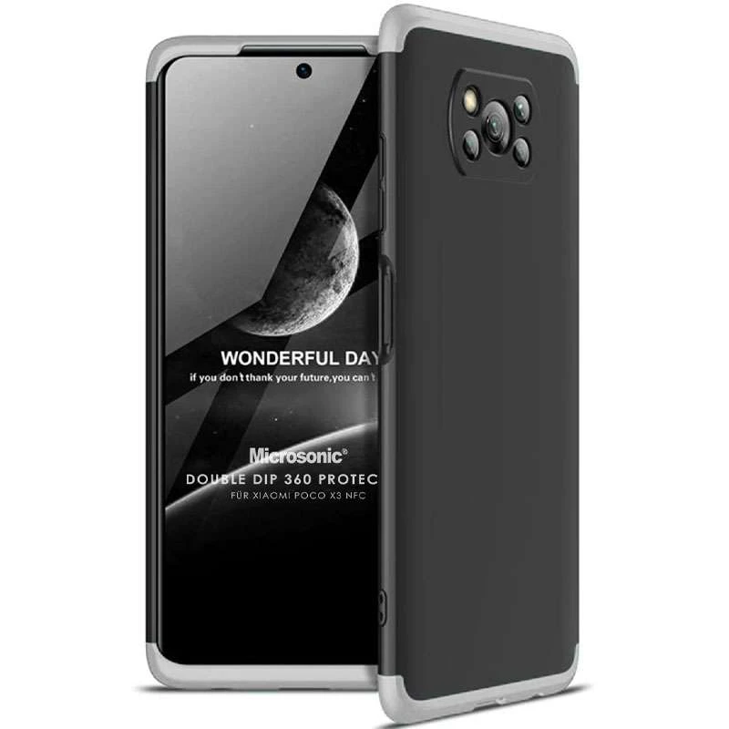 

Чехол с защитой 360 градусов GKK для Xiaomi Poco X3 NFC / Poco X3 Pro (Черный / Серебряный), Чорний / срібний