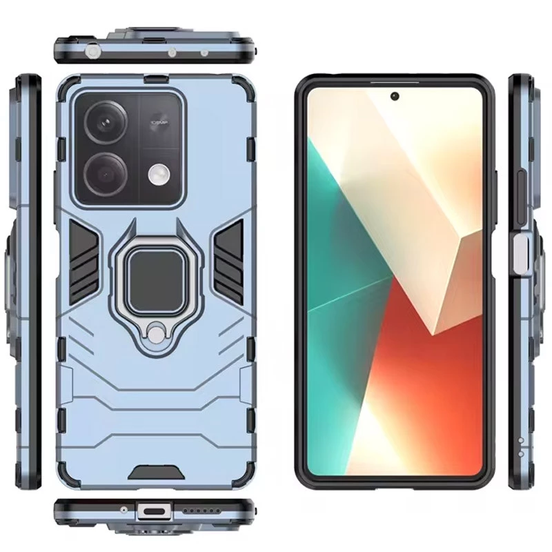 Протиударний чохол Transformer з кільцем на Xiaomi Redmi Note 13 Pro 4G – Сірий / Metal slate. Фото 3 з 4