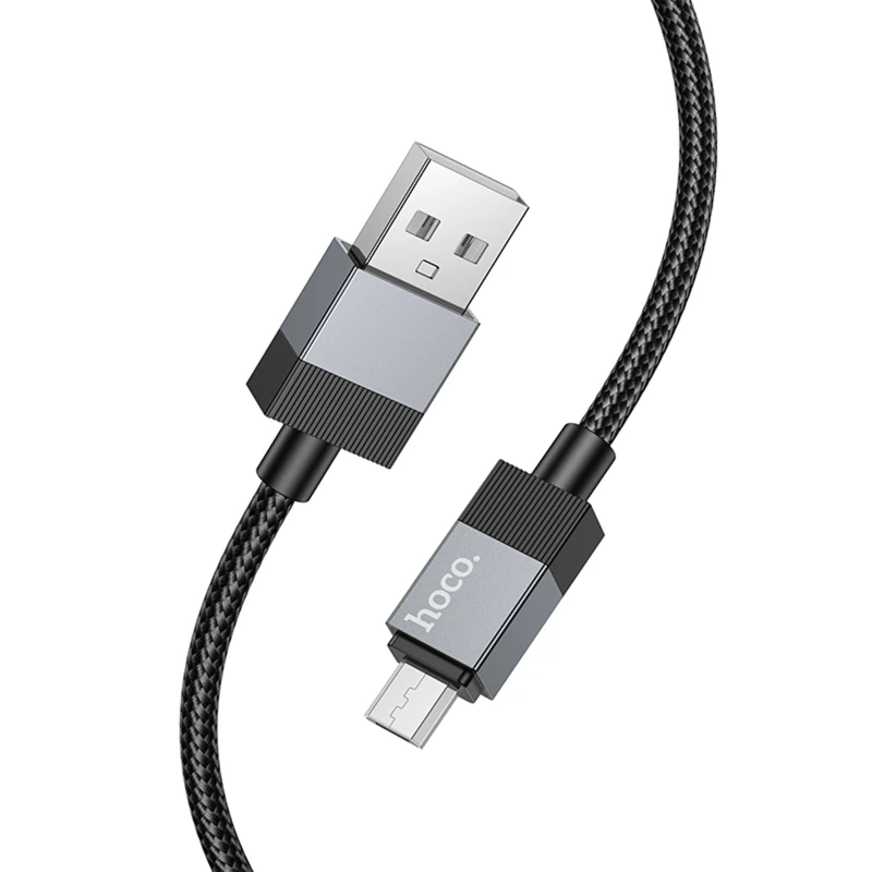 Дата кабель Hoco X110 Honorific USB to MicroUSB 2.4A (1m) – Black. Фото 4 из 5
