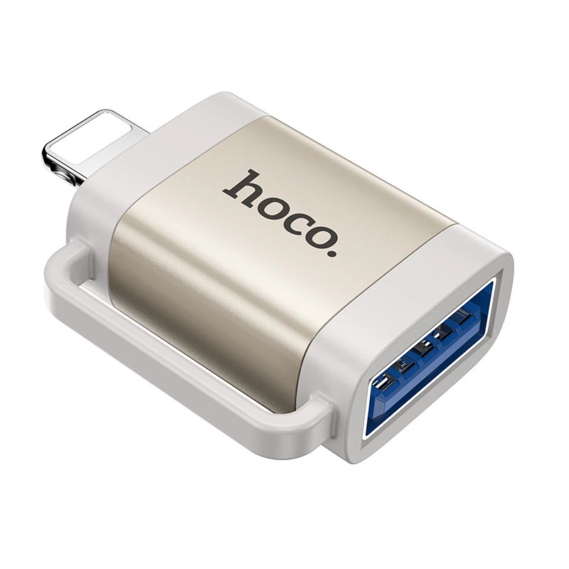 Перехідник Hoco UA31A OTG Lightning male to USB female – Gray. Фото 2 з 5