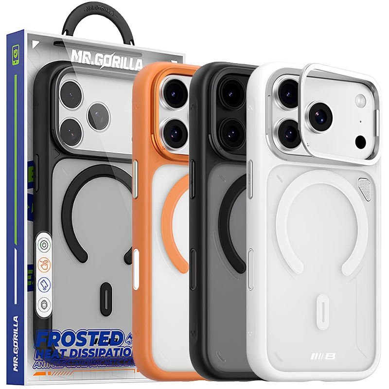 TPU+PC чохол Blueo Frosted Heat Dissipation Stand with MagSafe Apple iPhone 17 Pro (6.3") фото 1 з 1