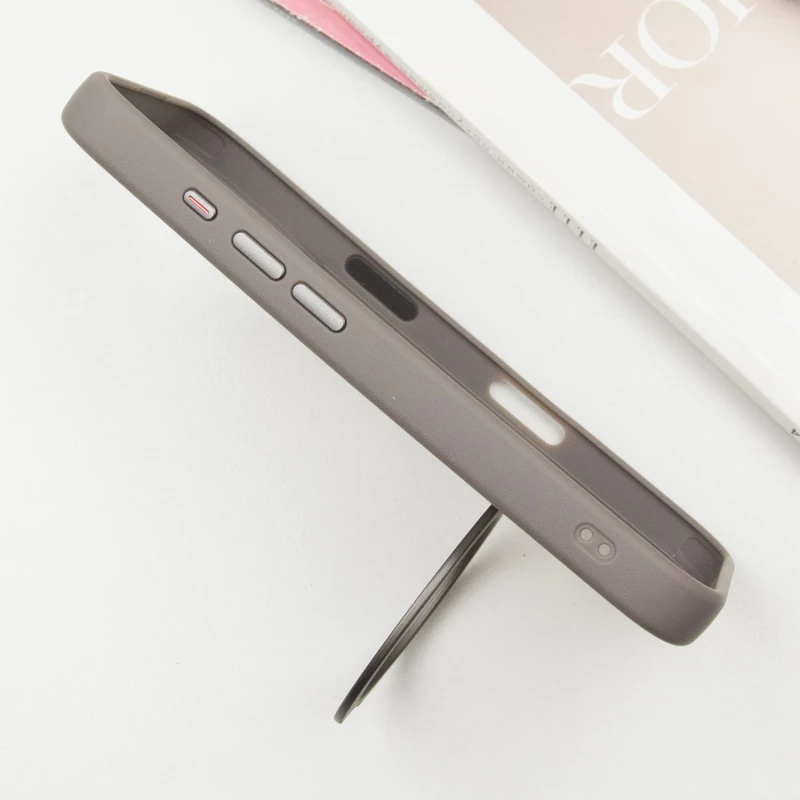 Кольоровий TPU+PC з металевими кнопками, кільцем та MagSafe на Apple iPhone 16 – Grey. Фото 5 з 7