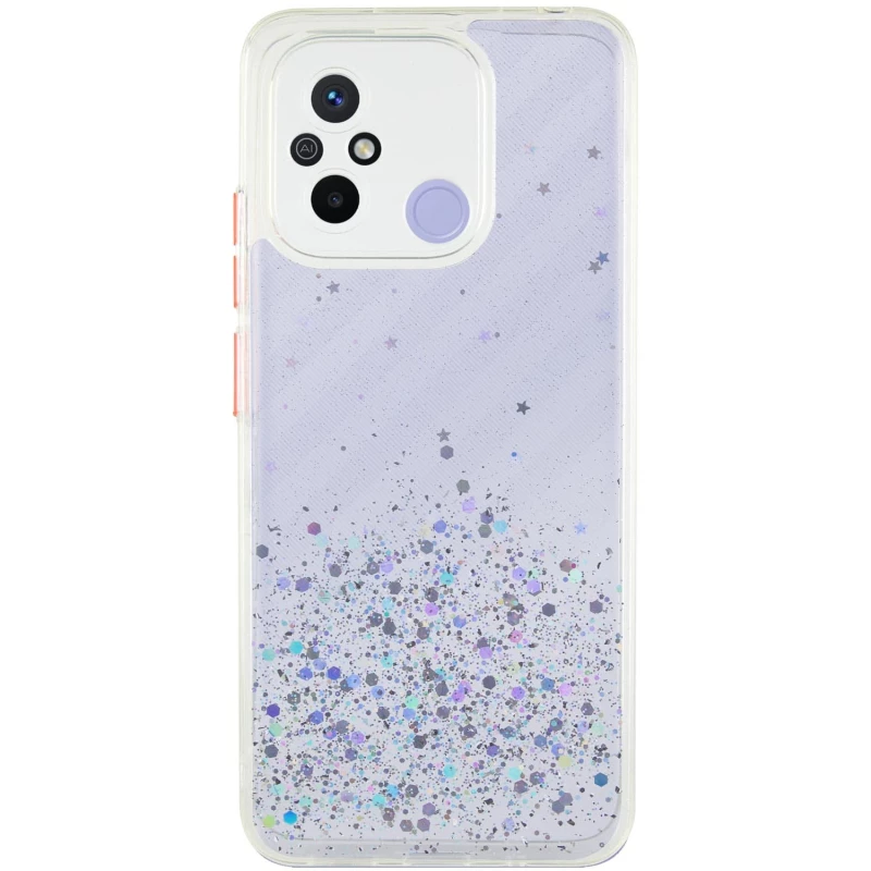 Чохол з блискітками та захистом камери на Xiaomi Redmi 12C / Poco C55 – Прозорий. Фото 2 з 9