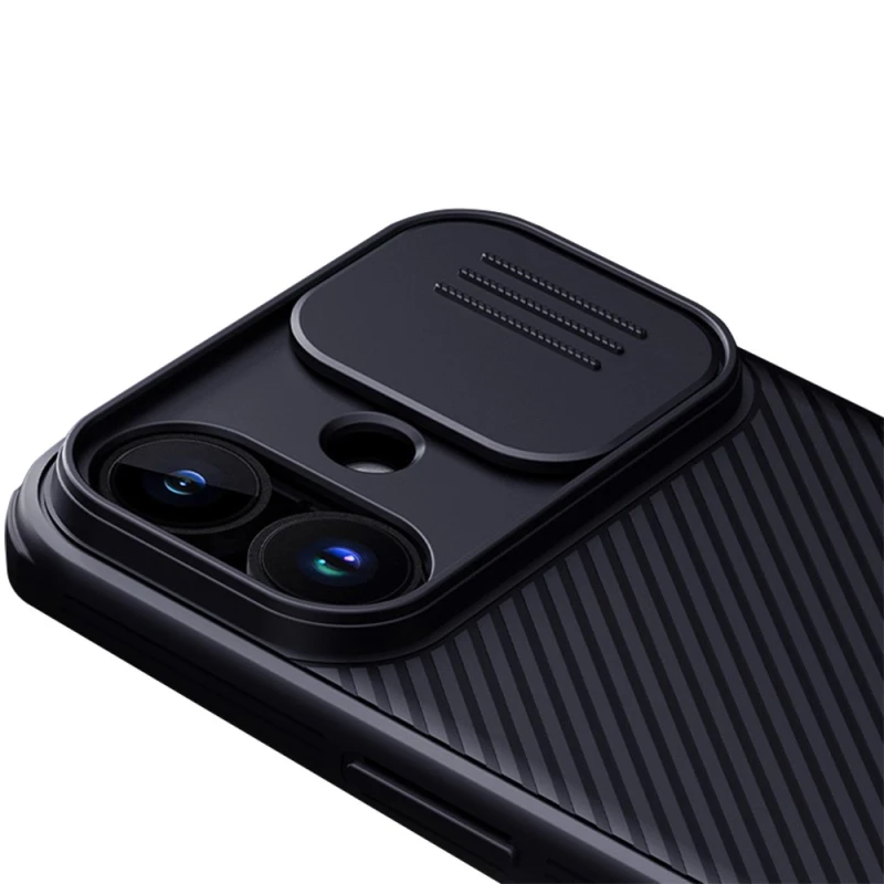 Карбована накладка Nillkin Pro зі шторкою для камери на Apple iPhone 17 (6.3") – Black. Фото 8 з 10