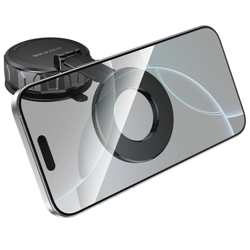 Автотримач Borofone BH140 Gloria Vacuum Suction Magnetic (center console) – Black. Фото 6 з 7