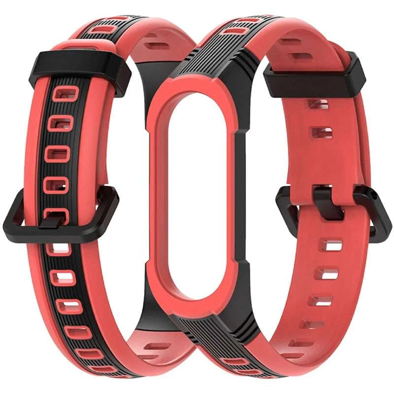 

Ремешок Thin Armor для Xiaomi Mi Band 6 (Красный / Черный), Червоний / чорний