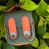 Кожаный футляр Briefcase для наушников AirPods 1/2 – Green / Orange. Фото 2 из 3