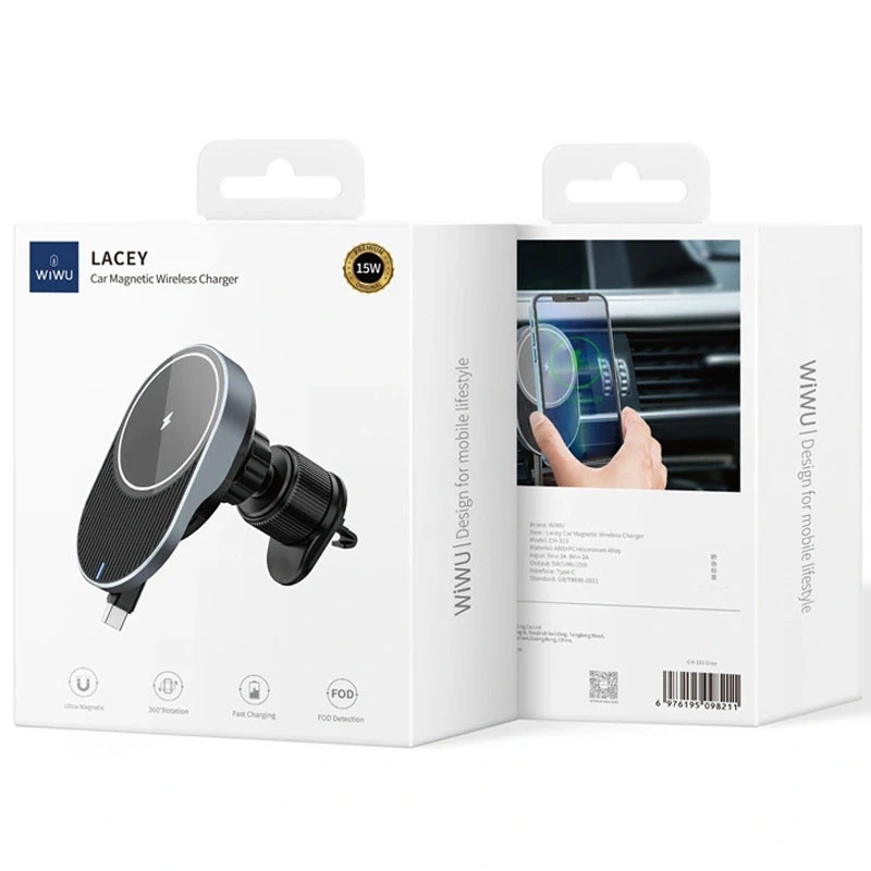 Автотримач з БЗП WIWU CH-315 – Gray. Фото 11 з 11