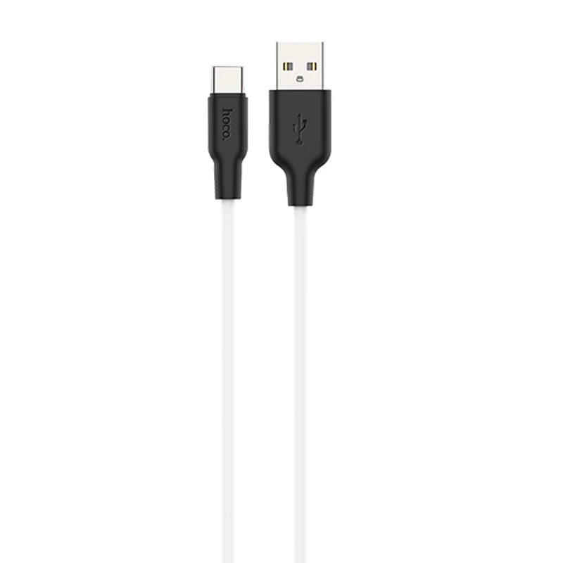 Дата кабель Hoco X21 Plus Silicone Type-C Cable (1m) – Черный / Белый. Фото 1 из 3