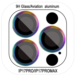 Металлическое защитное стекло на камеру для Apple iPhone 17 Pro (6.3") — Сиреневый / Rainbow