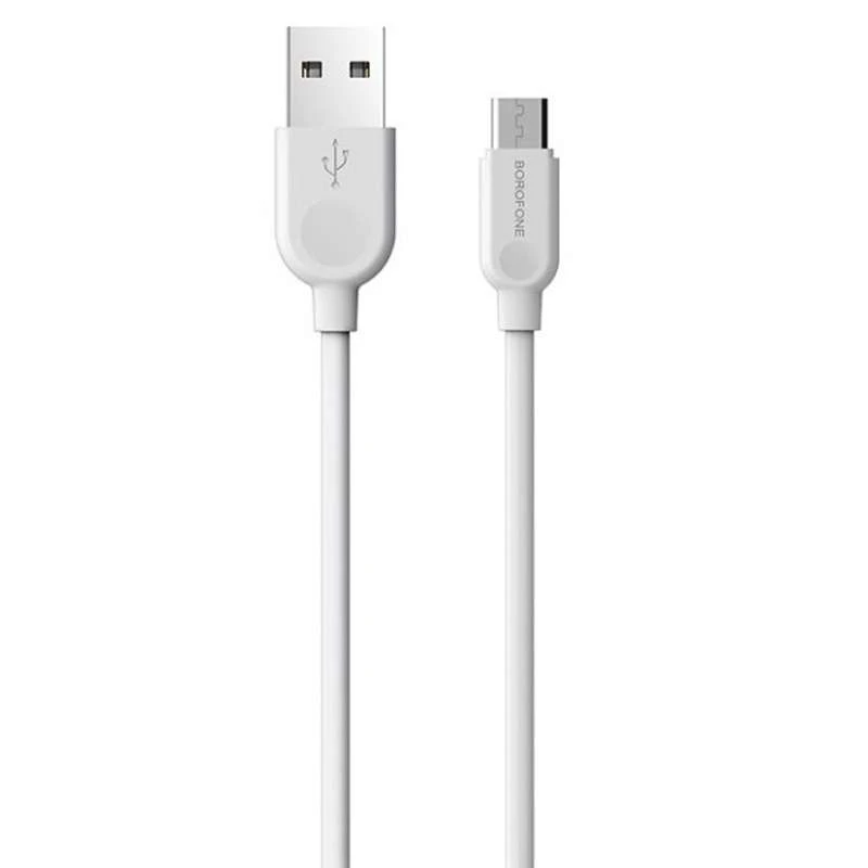 

Дата кабель Borofone BX14 USB to MicroUSB (2m) (Белый), Білий