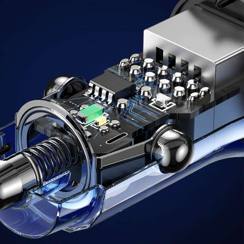 АЗУ Usams US-CC162 C31 2 Ports A+A – Transparent black. Фото 3 из 6