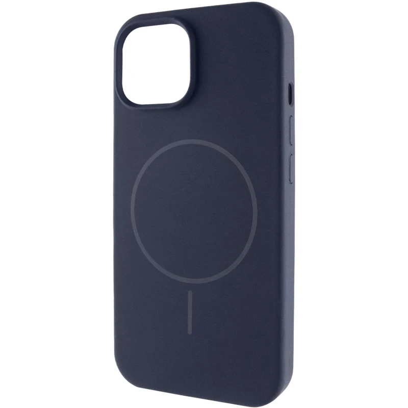 Чохол Silk Full Protective (AA) NO LOGO with Magnetic Fit для Apple iPhone 14 (6.1") – Темно-синій / Midnight blue. Фото 2 з 6