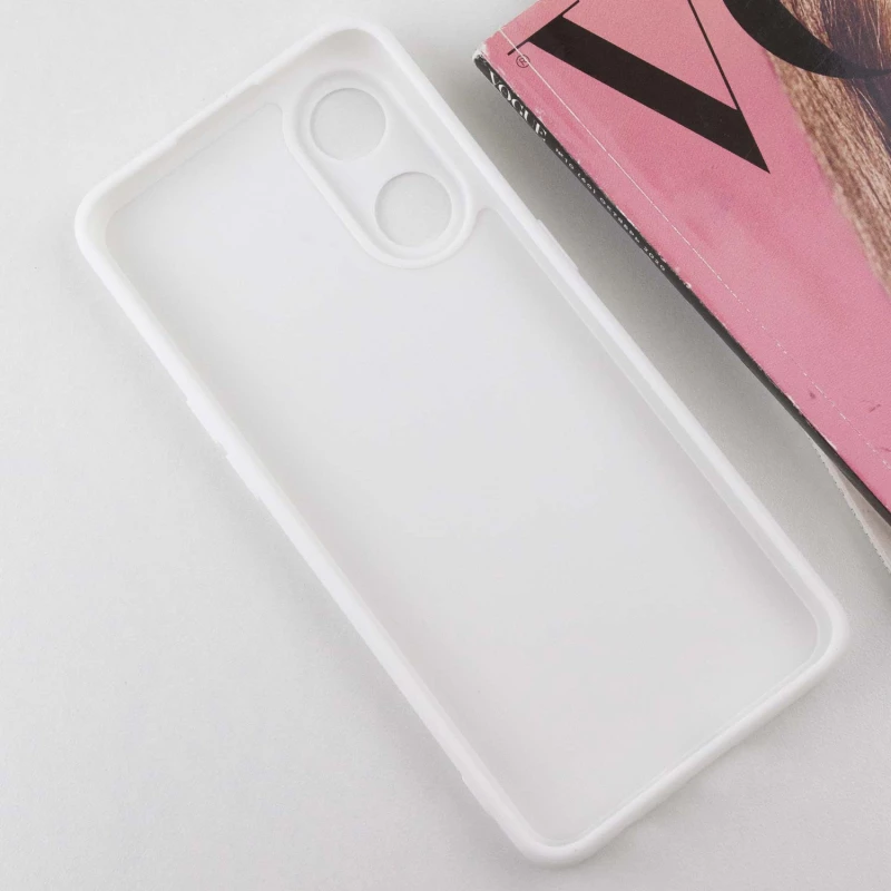 Цветной силиконовый чехол с защитой камеры для Oppo Reno 8T 4G – Белый / White. Фото 5 из 10