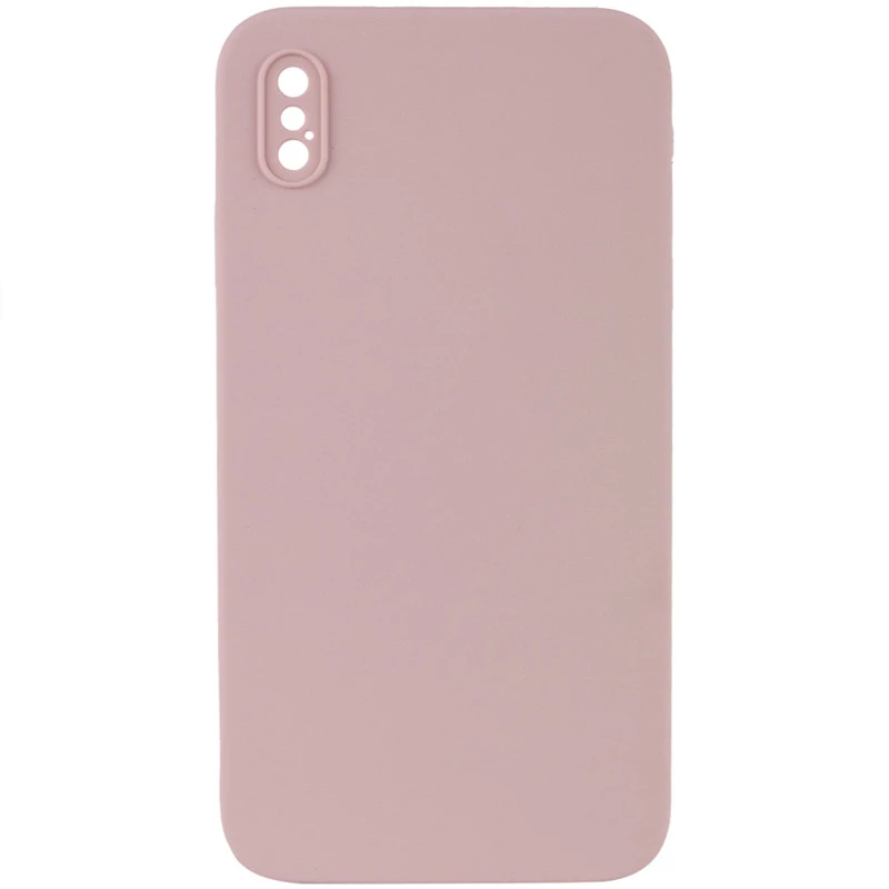 Чехол Silicone Case Square L с защитой камеры для Apple iPhone X (5.8") – Розовый / Pink Sand. Фото 1 из 3