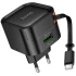МЗП Hoco C154A Changer With Retractable Cable Type-C PD20W+QC3.0 (1USB-C) – Black. Фото 1 з 6