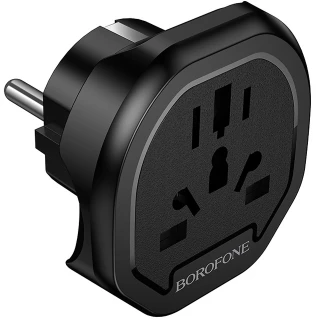 Мережевий універсальний перехідник Borofone BAC15 3in1 (EU) фото 1 з 1