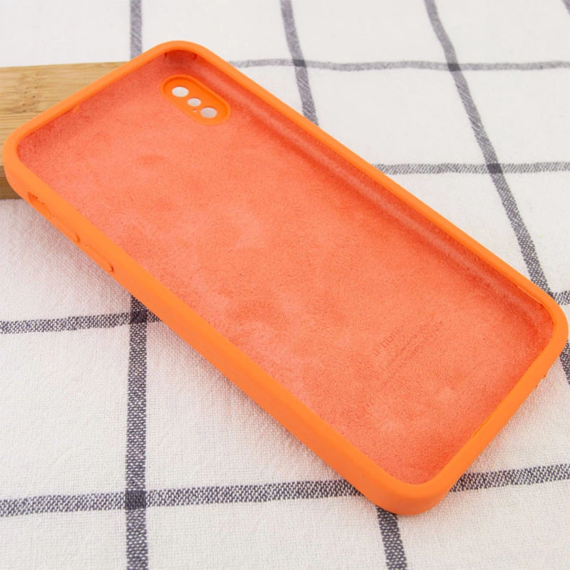 Чехол Silicone Case Square L с защитой камеры для Apple iPhone XS Max (6.5") – Оранжевый / Papaya. Фото 3 из 3