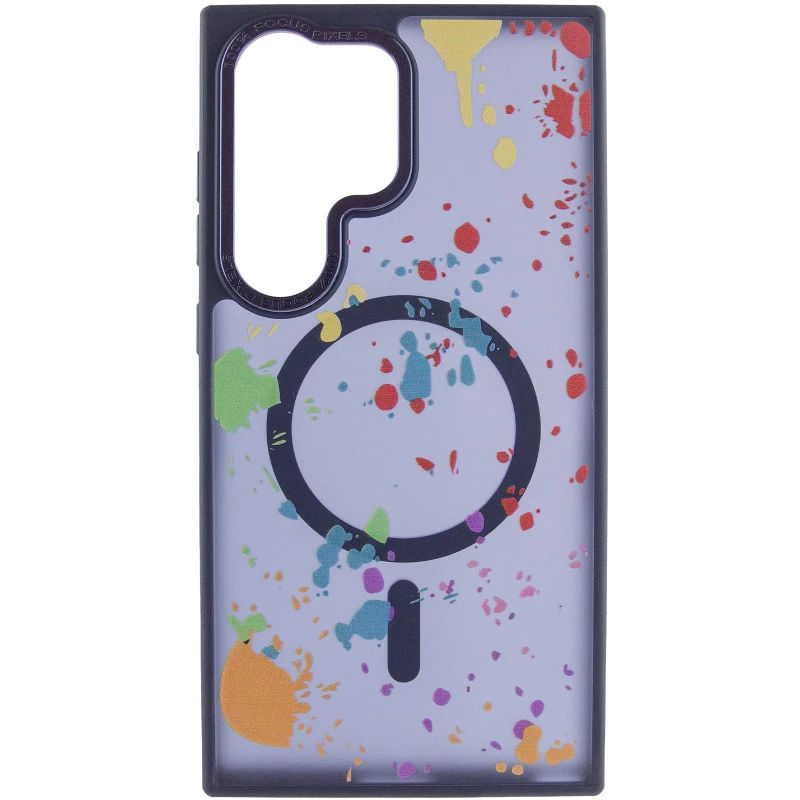 Чохол абстракція малювання з MagSafe на Samsung Galaxy S24 Ultra – Dark blue. Фото 3 з 6