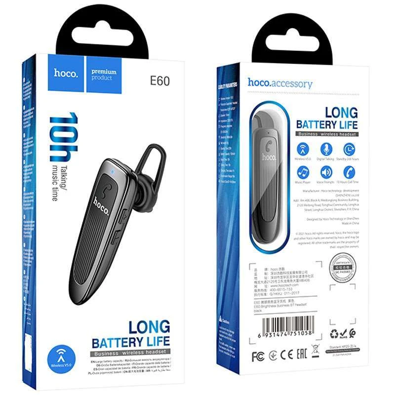 Bluetooth-гарнітура Hoco E60 Brightness business – Чорний. Фото 5 з 5