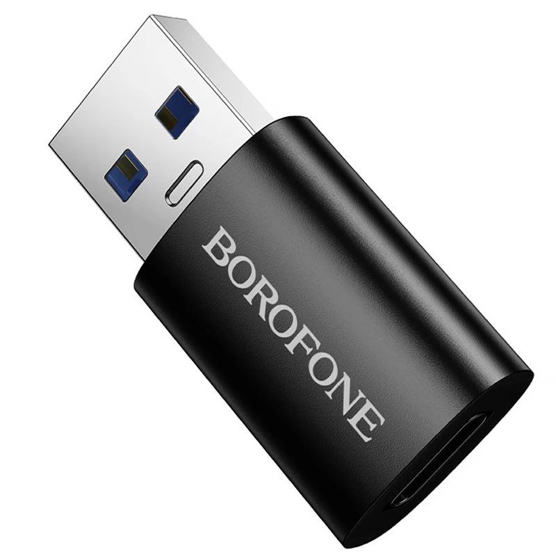 Перехідник Borofone BV26B USB Male to Type-C Female USB3.0 – Black. Фото 4 з 6
