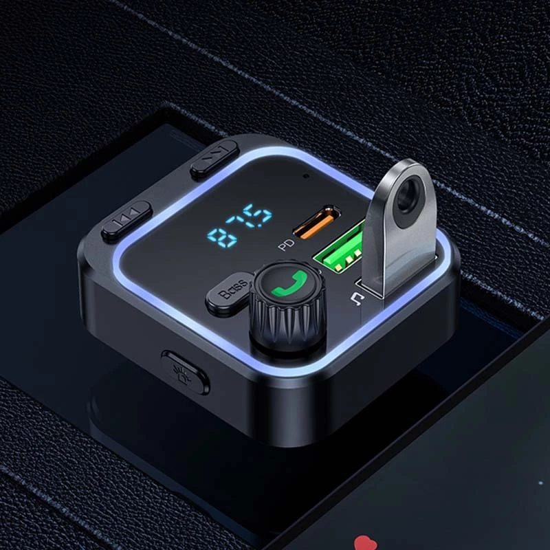 АЗУ FM модулятор Borofone BC53 Highway PD20W+QC3.0 – Black. Фото 7 из 7