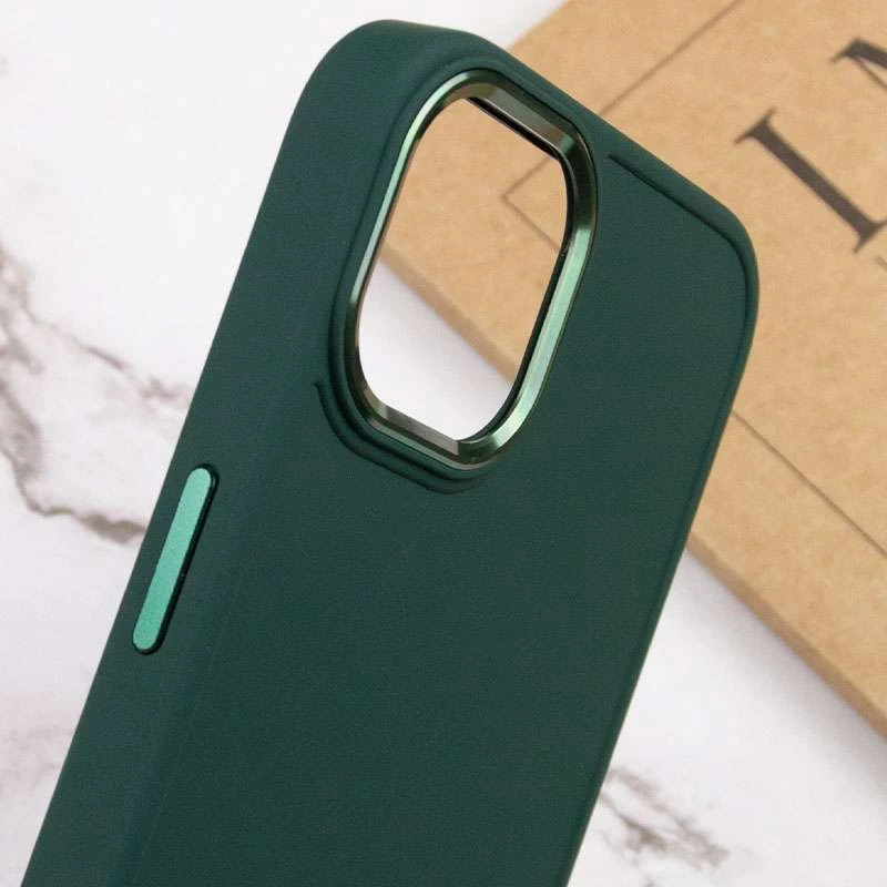 TPU чехол Bonbon с металлическими кнопками для Apple iPhone 14 (6.1") – Зеленый / Pine green. Фото 5 из 5