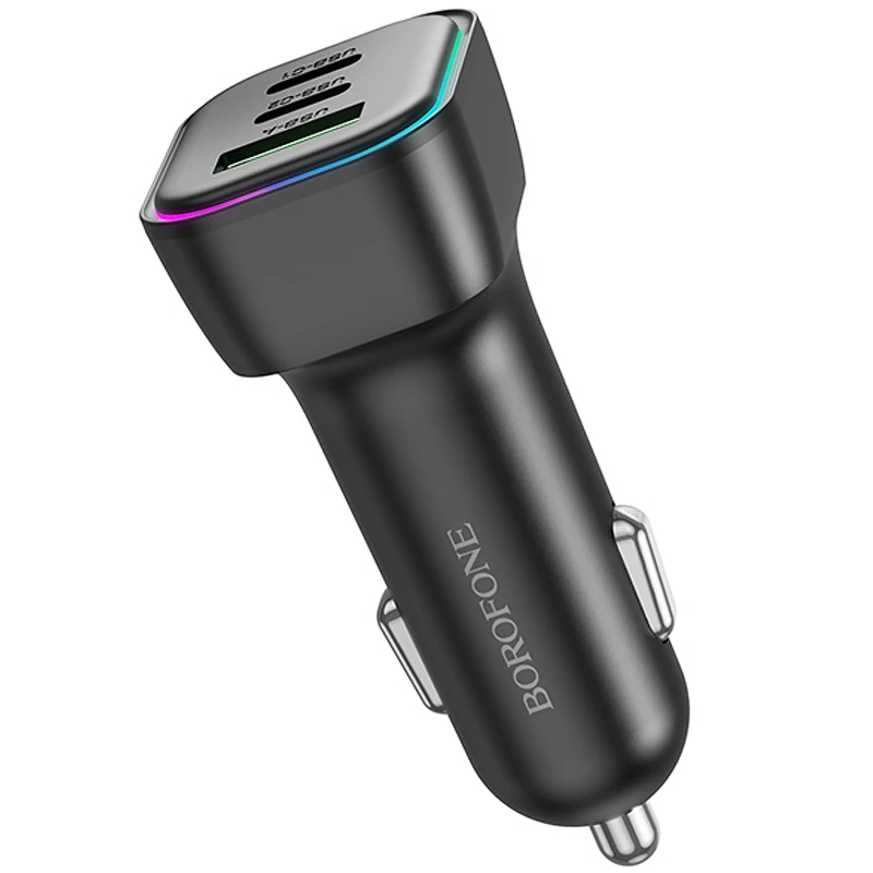 АЗП Borofone BZ28C Trophie PD60W+QC3.0 (1USB-A/2C) – Black. Фото 4 з 4